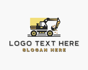 Heavy Vehicle - Quarry Mining Excavator logo design