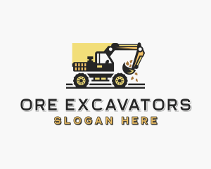 Quarry Mining Excavator logo design