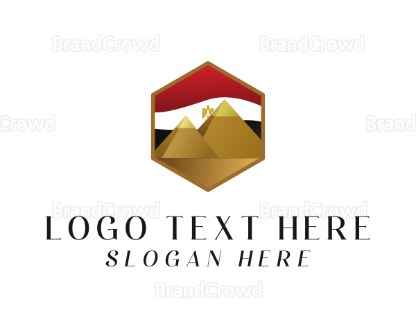 Egypt Flag Pyramids Logo