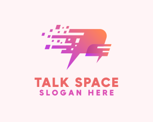 Conversation - Pixelated Speech Bubble logo design