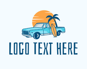 Truck - Travel Tropical Surf Destination logo design
