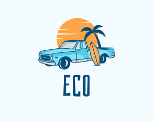Road Trip - Travel Tropical Surf Destination logo design