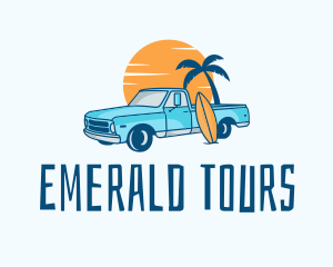 Travel Tropical Surf Destination logo design