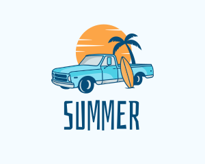 Travel Tropical Surf Destination logo design