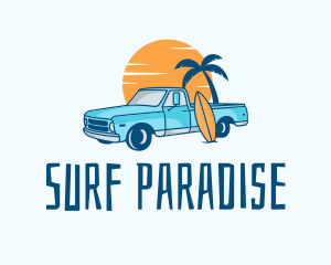 Travel Tropical Surf Destination logo design