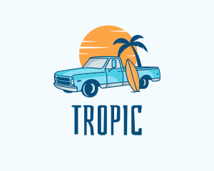 Travel Tropical Surf Destination logo design