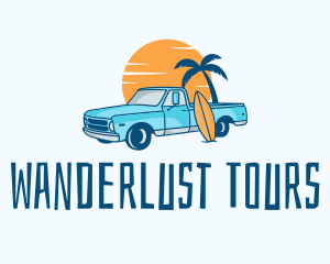 Travel Tropical Surf Destination logo design