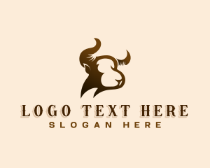 Bison - Wild Bull Ranch logo design