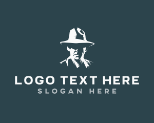 Homburg Hat - Spy Inspector Detective logo design