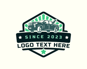 Auto Detailing - Pickup Tow Truck logo design
