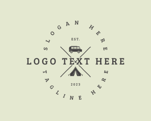 Van - Retro Camping Van logo design