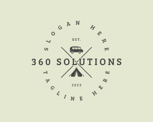 Retro Camping Van logo design