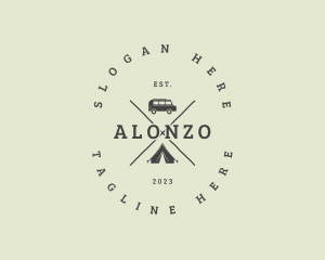 Retro Camping Van logo design