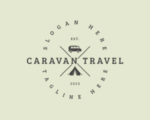 Caravan - Retro Camping Van logo design