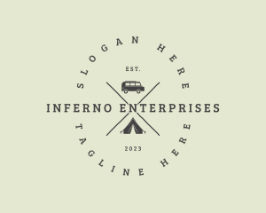 Retro Camping Van logo design