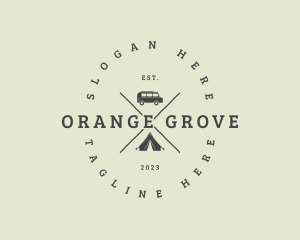 Retro Camping Van logo design