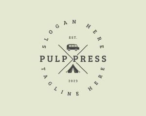 Retro Camping Van logo design