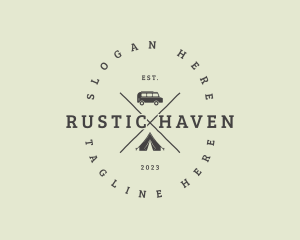 Retro Camping Van logo design