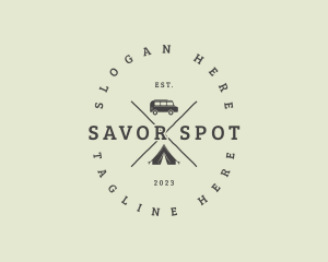 Retro Camping Van logo design