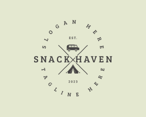 Retro Camping Van logo design