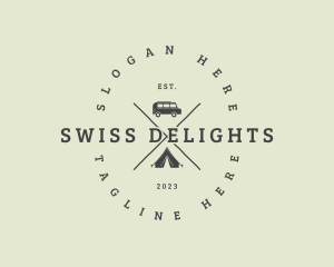 Retro Camping Van logo design