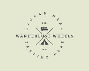 Rv - Retro Camping Van logo design