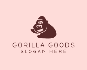 Gorilla - Smiling Gorilla Ape logo design