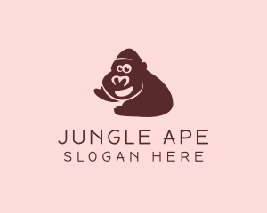 Ape - Smiling Gorilla Ape logo design