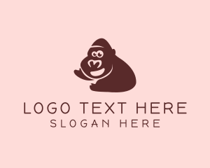 Wildlife - Smiling Gorilla Ape logo design