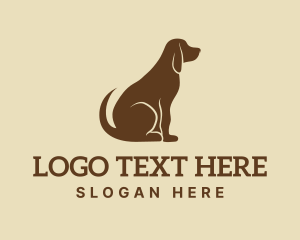 Groomers - Brown Hound Dog logo design