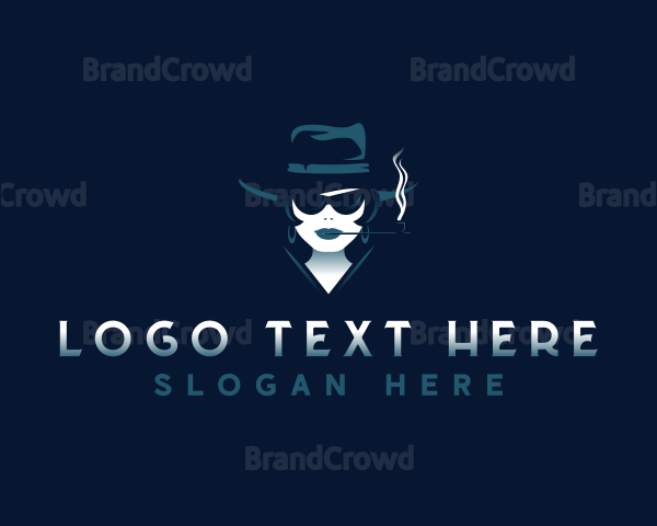 Woman Sunglasses Smoking Logo