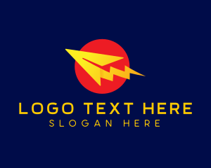 Airplane - Paper Plane Bolt logo design