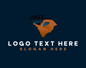 Map - South Carolina Rock Night Sky logo design