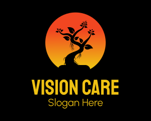 Environment - Sun Bonsai Tree logo design