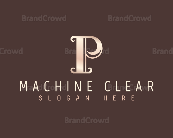 Metallic Luxury Elegant Letter P Logo