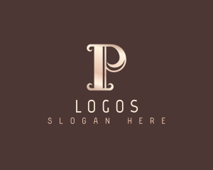 Metallic Luxury Elegant Letter P Logo