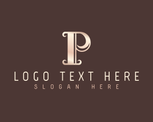 Metallic Luxury Elegant Letter P Logo