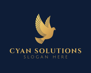 Golden Dove Bird logo design