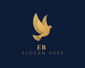 Wedding - Golden Dove Bird logo design
