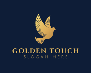Golden Dove Bird logo design