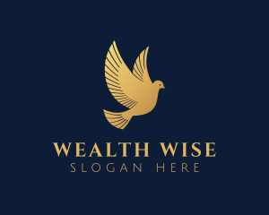 Luxe - Golden Dove Bird logo design