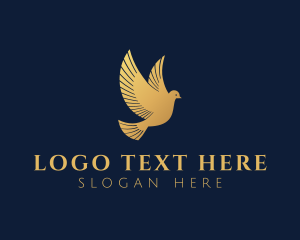 Luxe - Golden Dove Bird logo design