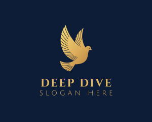 Golden Dove Bird logo design