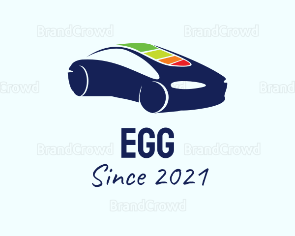 Blue Electric Car Logo