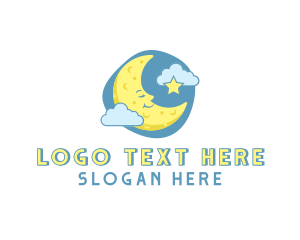 Sleep - Sleeping Moon Star logo design