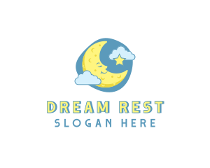 Sleeping Moon Star logo design