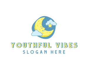 Youth - Sleeping Moon Star logo design
