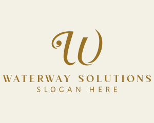 Golden Startup Letter W logo design