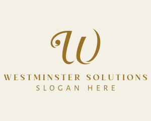 Golden Startup Letter W logo design