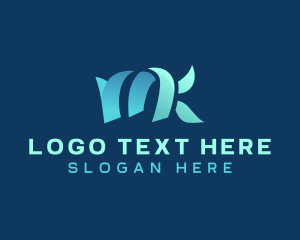 Letter MK - Media Startup Advertising logo design